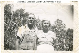 Marvin and Lilly Grant, 1950 Graham Co, NC. Black and white photo.